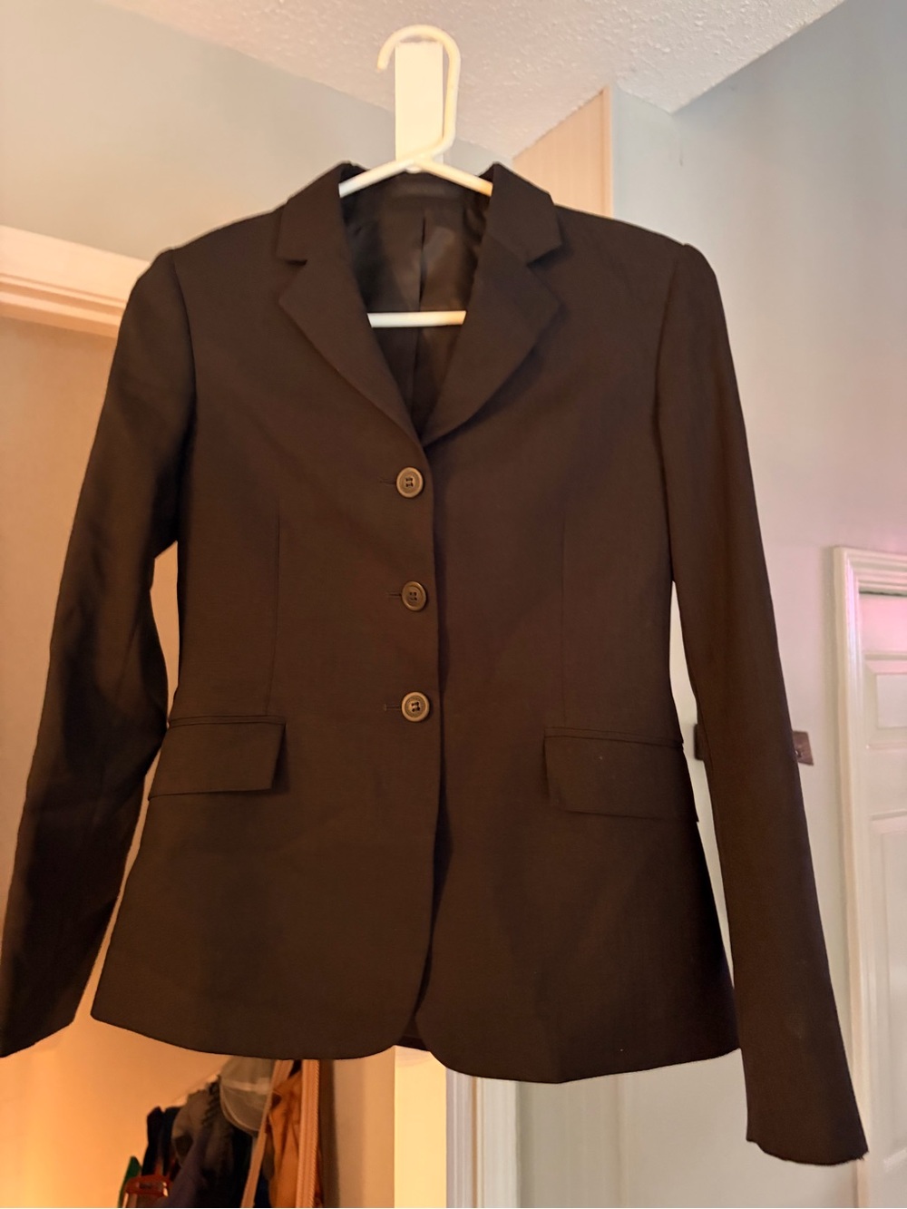 Women's Black Tailored Blazer - Classic Three-Button Suit Jacket